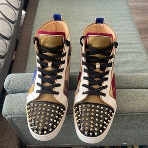 Christian Louboutain Spikes Red Bottoms size 45 equivalent to USA men’s 12